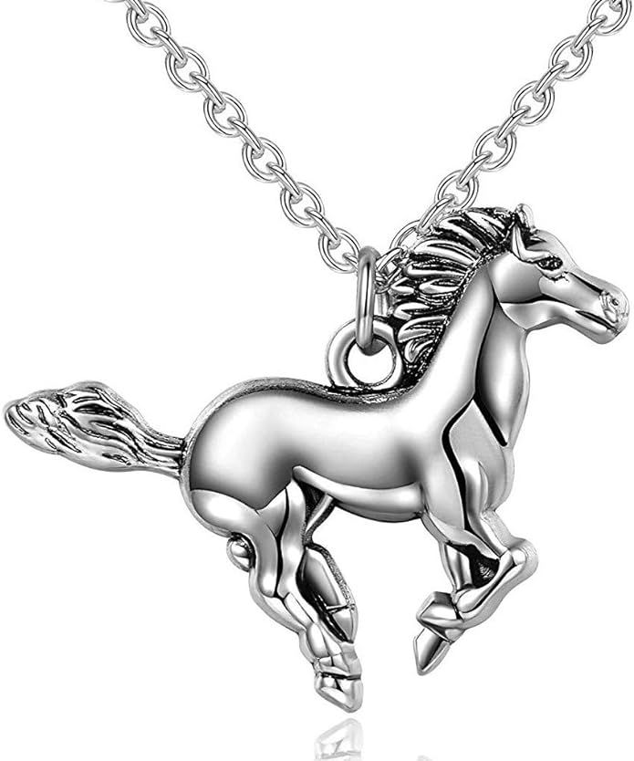 My Little Pony Pendant Silver Horse Necklace Best for Cowgirl Teen Girls Equestrian Birthday Gift... | Amazon (US)