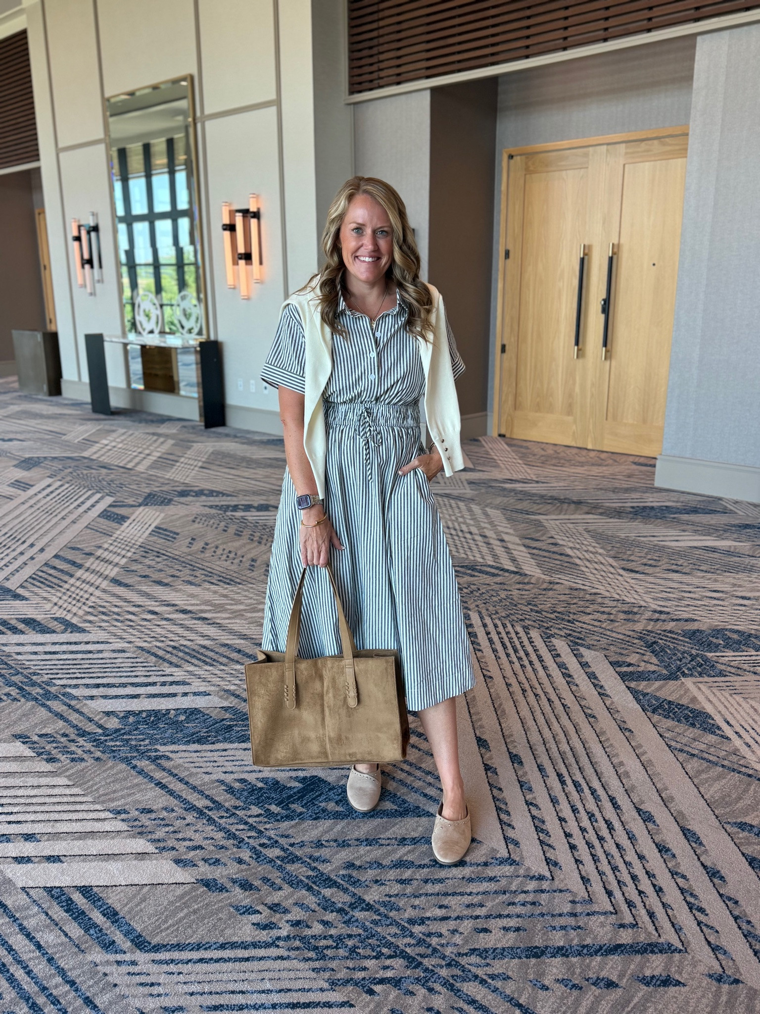 Day 3 of LTKCon 

Casual fall outfits fall transitional outfits midi dress mini dress striped dress sandals mules trendy fashion

#LTKgrwm #LTKCon #LTKootd