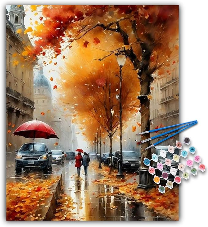 Paint by Numbers Kit for Adults Beginner, Fall Acrylic Adult Paint by Number Kits on Canvas, Autu... | Amazon (US)