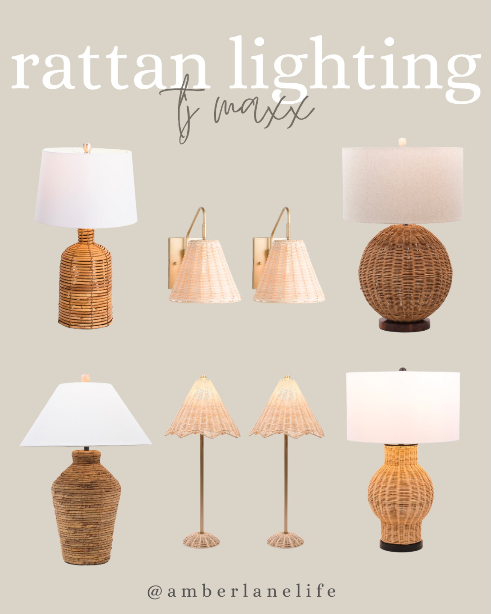 Rattan lighting. Table lamps. Wall sconces. Tj maxx. Home decor. Coastal style  

#LTKhome #LTKFind #LTKsalealert