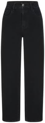 CIDER Jeans for Women Stretchy Denim High Waist Straight Leg Cropped Casual Jeans with Pocket | Amazon (US)