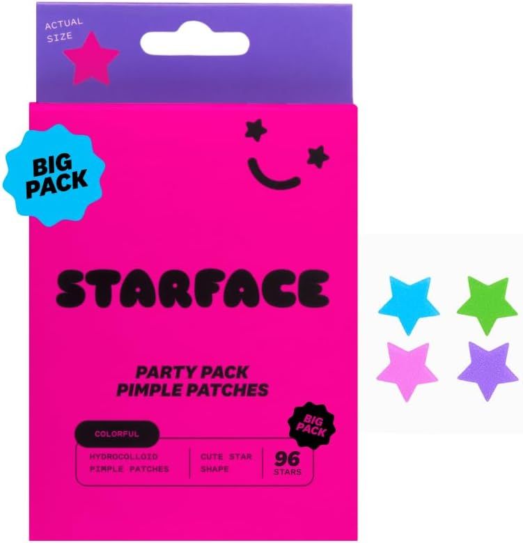 Starface Party Pack Big Pack Hydro-Stars, Colorful Hydrocolloid Pimple Patches, Absorb Fluid and ... | Amazon (US)