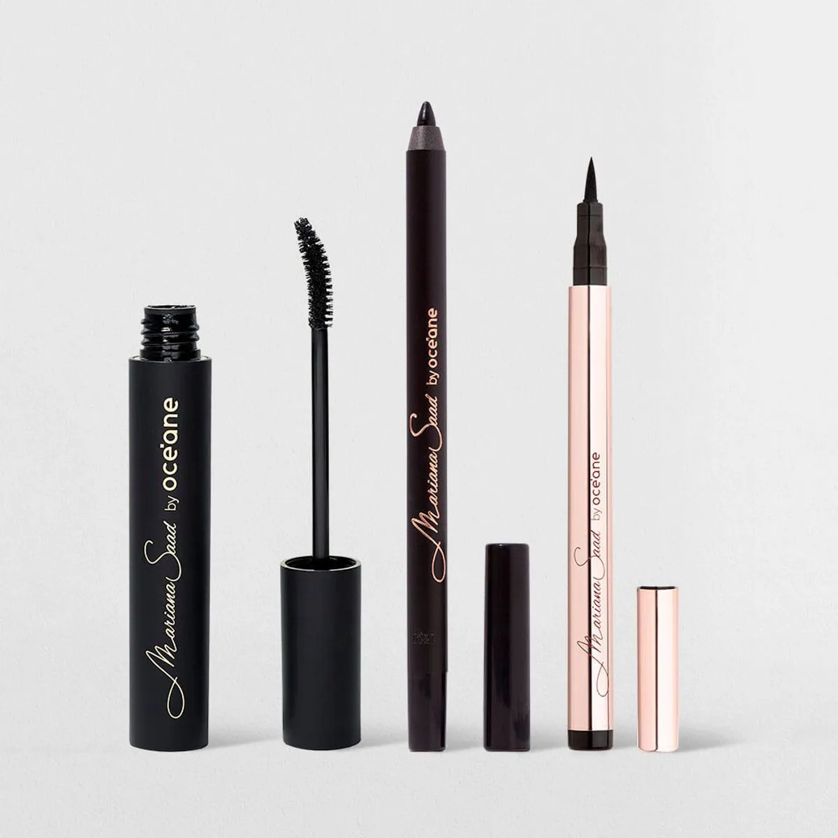 Kit Máscara Para Cílios + Lápis de Olhos Preto + Caneta Delineadora Preta Mariana Saad By Océ... | Oceane (BR)