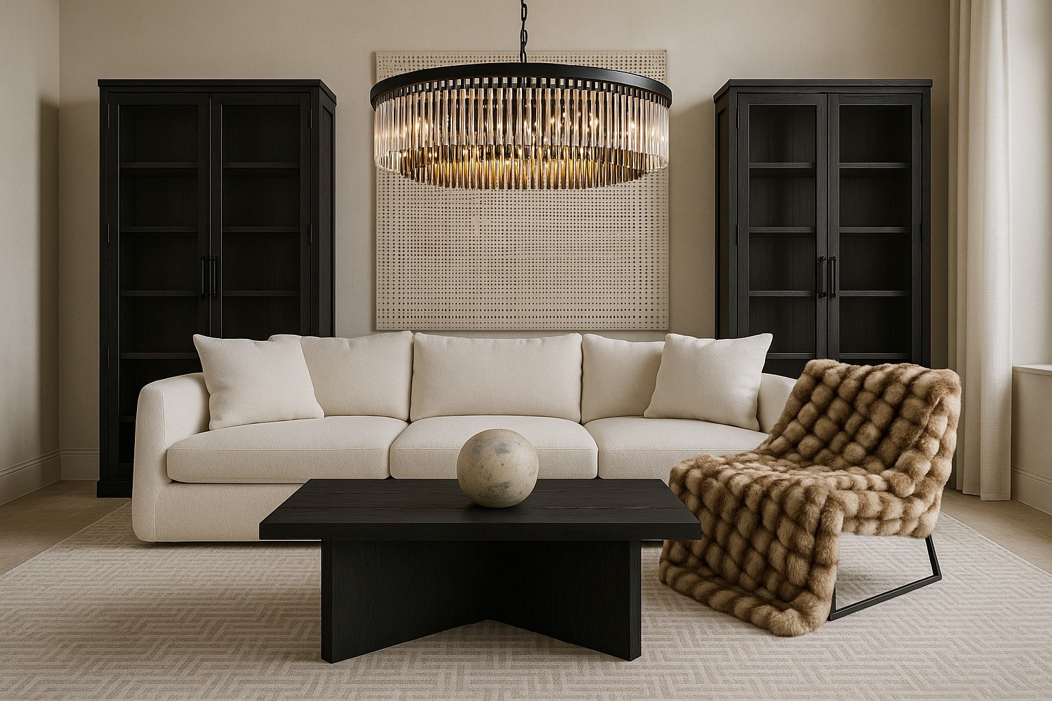 Restoration Hardware inspired living room with designer look for less finds from Amazon home and more. 

Neutral home // cloud couch dupe // round chandelier crystal // storage cabinets for living room 

#LTKHome #LTKStyleTip #LTKSaleAlert