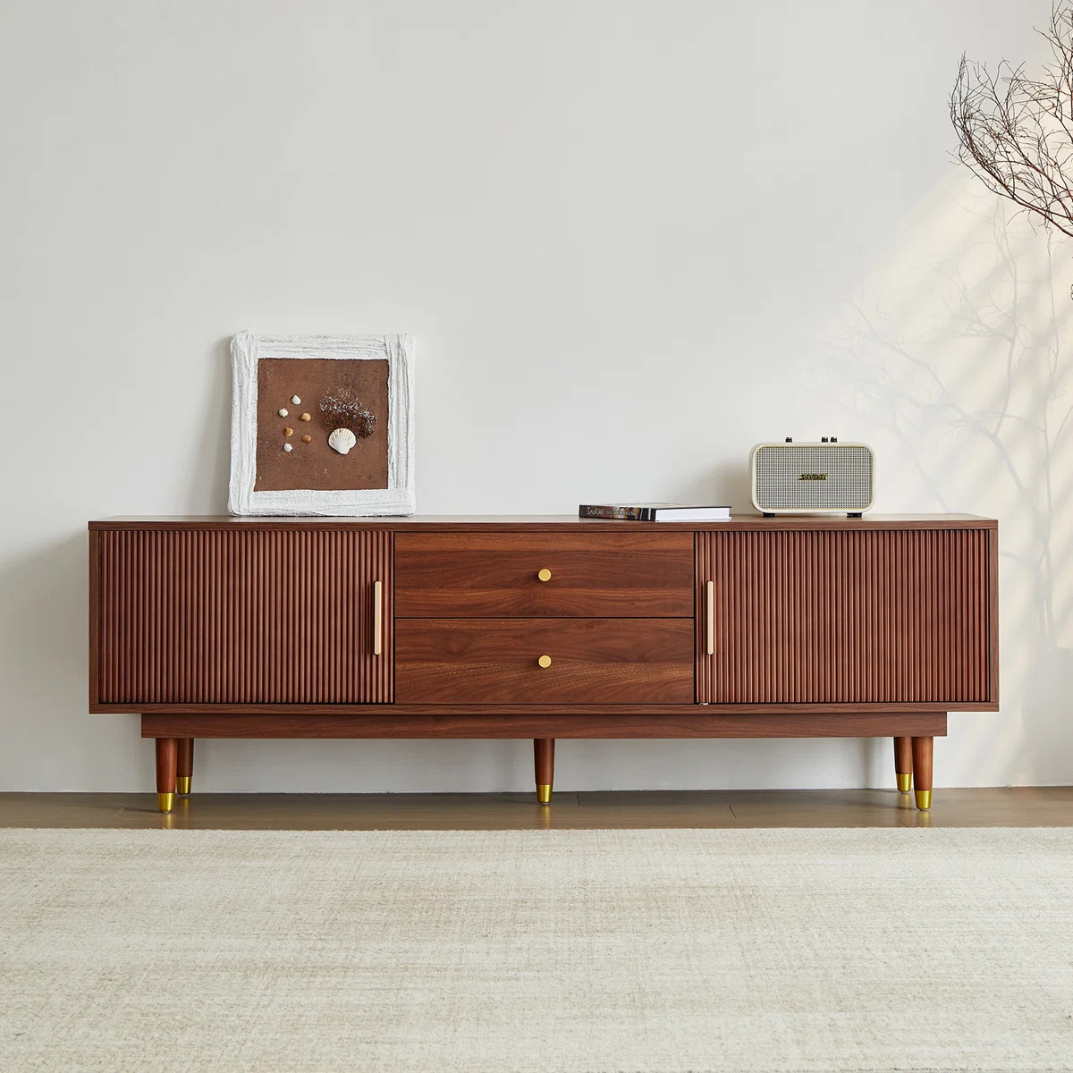 Mid-century Modern  Tv Cabinet Entertainment Center With Storage Drawers, Living Room Bedroom Med... | Wayfair North America