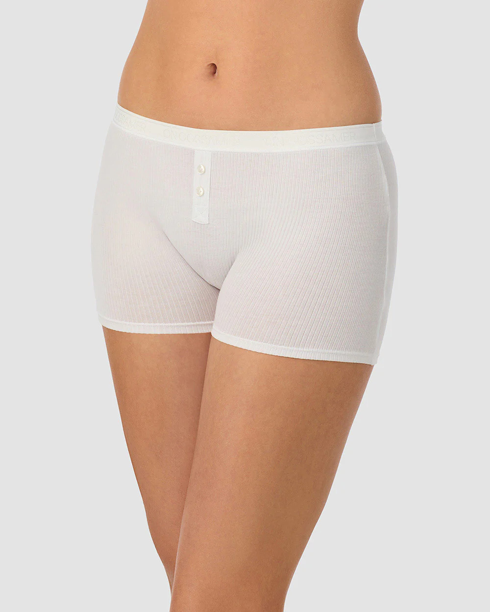 Cabana Cotton Rib Boxer - White | On Gossamer