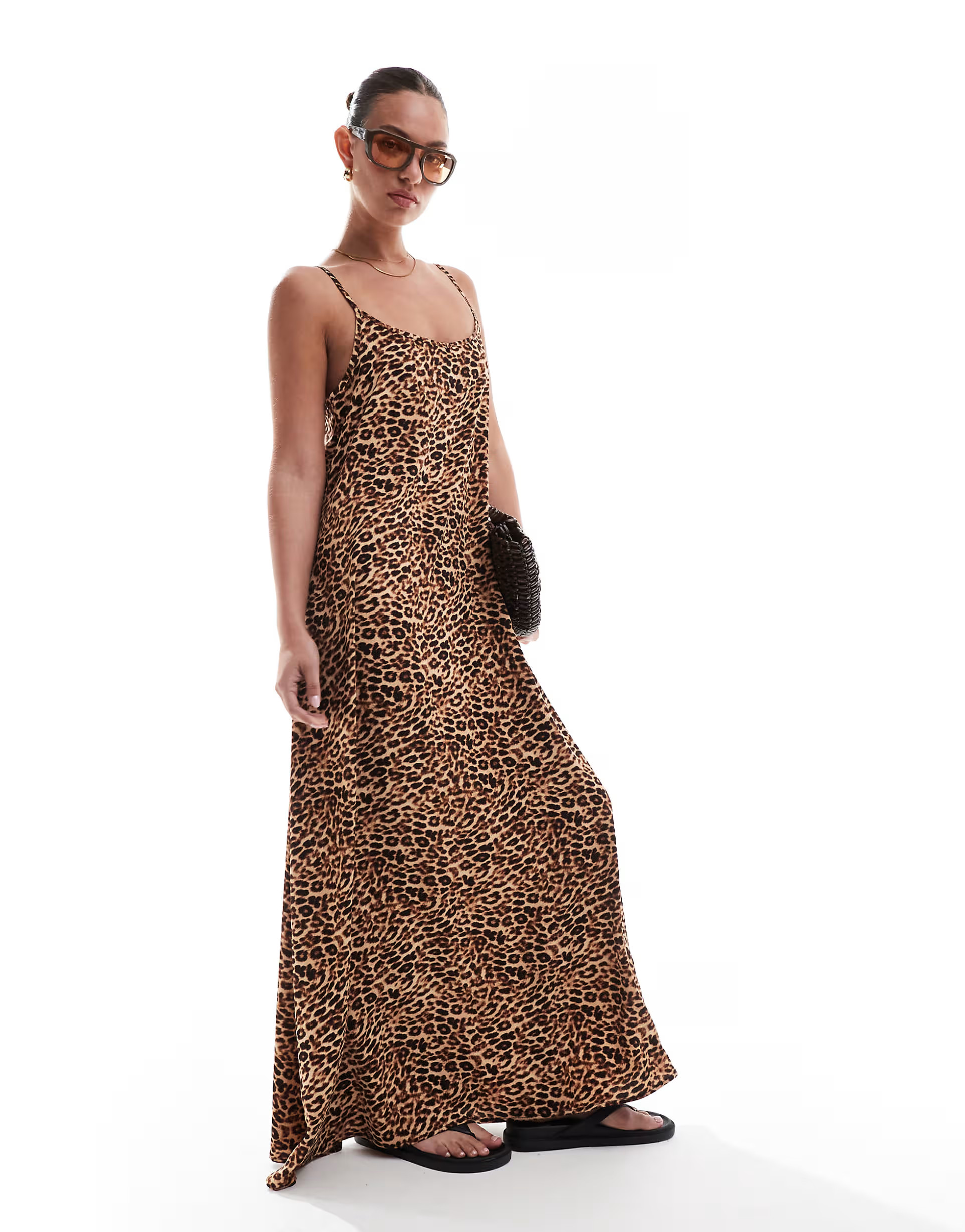 Pieces cami maxi dress in leopard print | ASOS (Global)