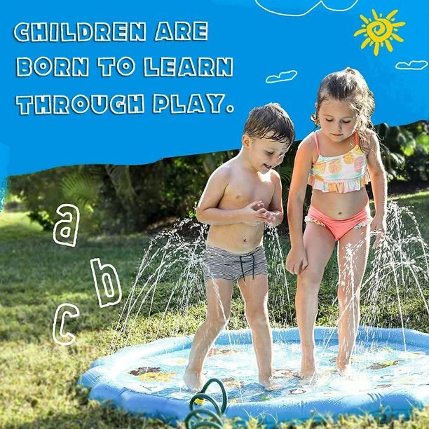 Pyramid Home Décor 68’’ Sprinkler for Kids, 3-in-1 Splash Pad, Toddler Pool for Wading Swimm... | Walmart (US)