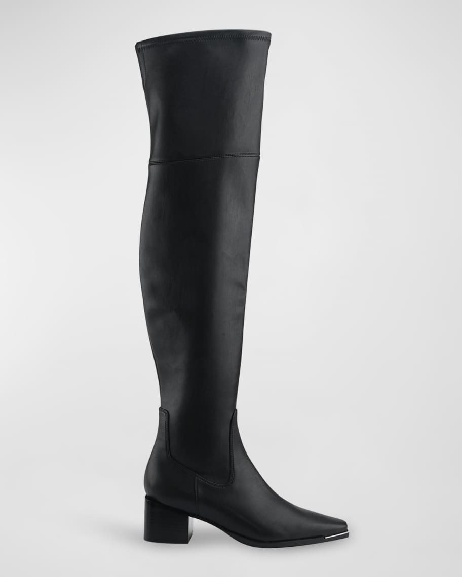 Marc Fisher LTD Noemi Leather Over-The-Knee Boots | Neiman Marcus