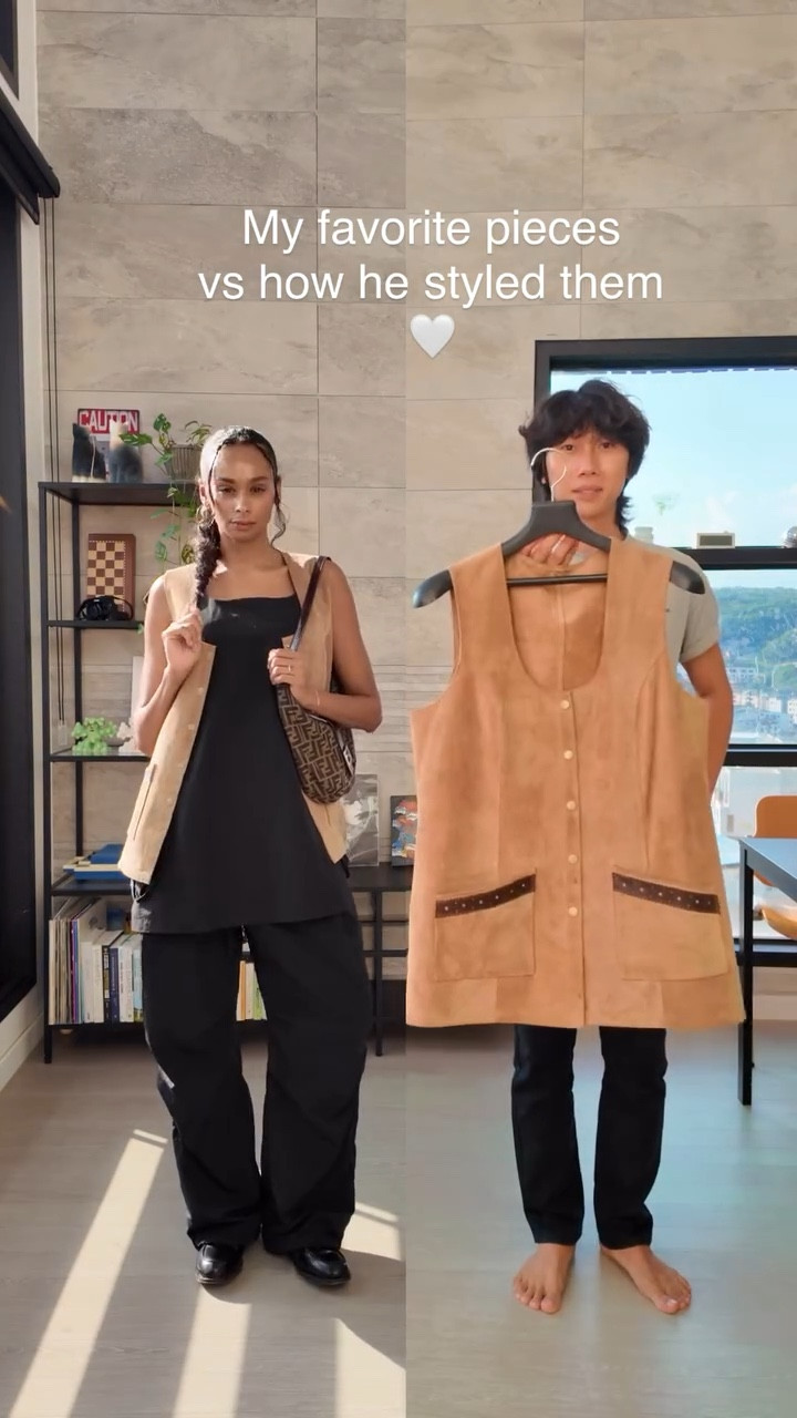 What do you guys think? Did he a good job at styling some of my current favorite pieces? 

Skirt 1: @daze_dayz 
Skirt 2: @highschooldisco_kr 
Tshirt: @cpgn_official 
Boots: @mac_moc 
Jean Jacket: thrifted
Bag 1: thrifted
Bag 2: @telfarglobal 
Shoes: @saltandchocolate.official 
Leather Jacket: @partimento 
Mini dress: @musinsa_standard_woman 
Vest: thrifted 

 #husbandandwife #stylingideas #kfashion #kfashionstyle