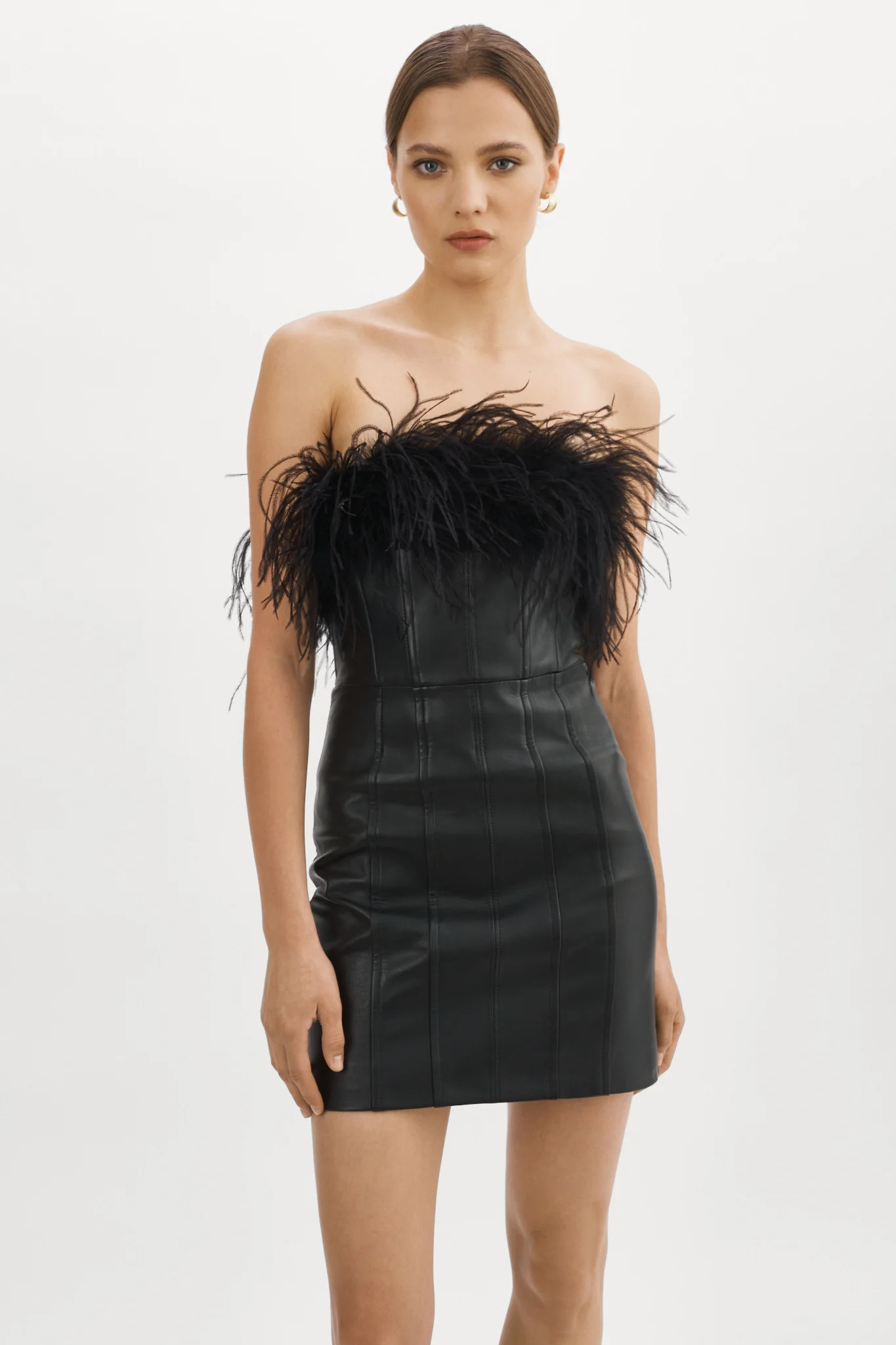 JACINDA | Leather Bustier Dress | LAMARQUE
