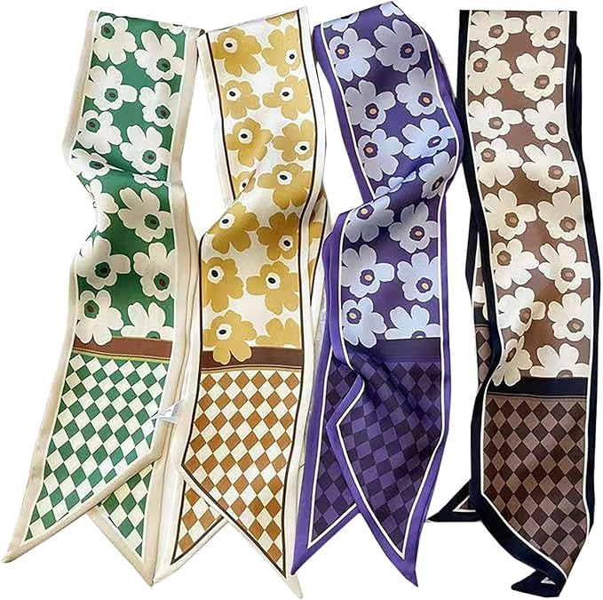 4 Pack Purse Scarf Handbags For Women,Boho Scarrves for Bag Hair Accessories Handle Fashion Light... | Amazon (US)