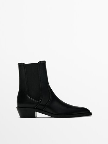 Moc toe heeled ankle boots | Massimo Dutti US