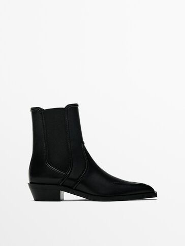 Moc toe heeled ankle boots | Massimo Dutti (US)