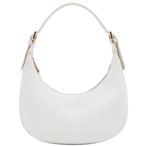 Elegant Crescent Shoulder Bag Underarm Purse (White) | Amazon (US)