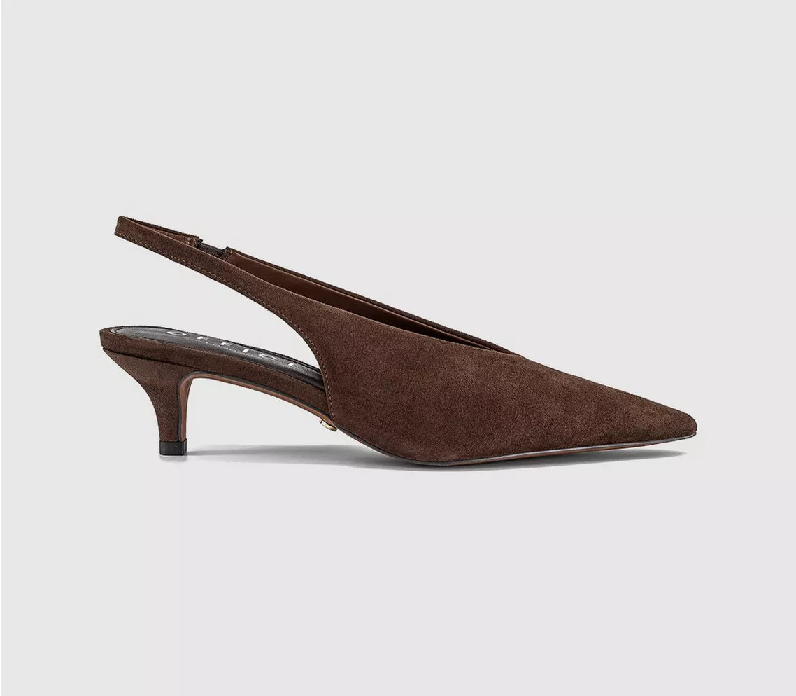 Monique High Vamp Slingback Kitten Heels Court | Office Shoes (UK)