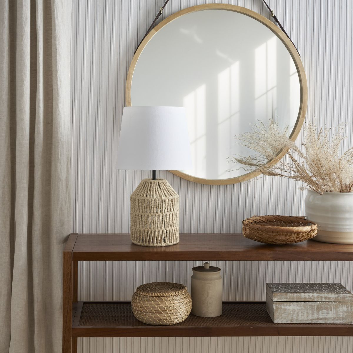 Beige 17" Braided Jute Tan Coastal Table Lamp - Nourison | Target