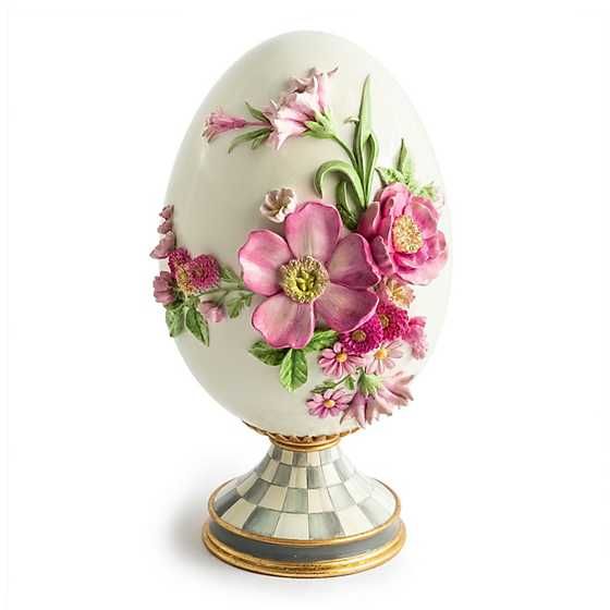 Touch of Pink Floral Pedestal Egg | MacKenzie-Childs