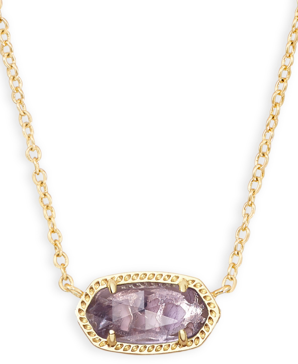 Kendra Scott 14K Gold Plated Elisa Pendant Necklace - Purple Amethyst | Macy's