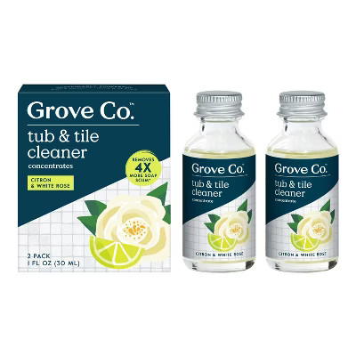 Grove Co. Citron & White Rose Tub & Tile Cleaner Concentrates - 2ct | Target