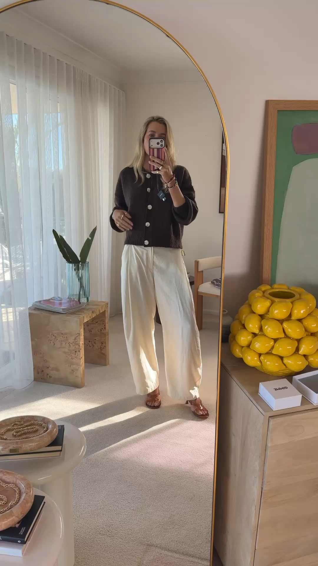 Who wouldn’t love a choc coloured knit, such a versatile piece. I’m wearing a size 10 in this Jag cardigan and the cream pants are size S from
Zara
Striped pants are also Jag

#LTKSeasonal #LTKOver40 #LTKootd