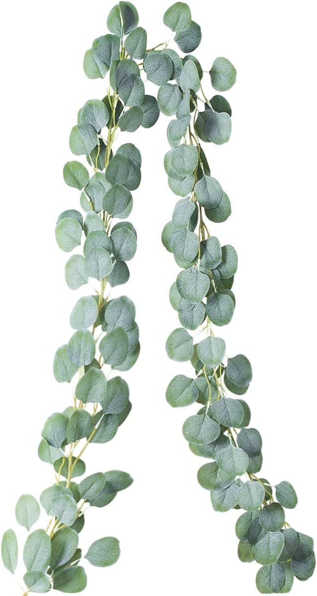 PARTY JOY Artificial Vines Faux Silk Eucalyptus Garland Greenery Wedding Backdrop Arch Wall Decor | Amazon (US)