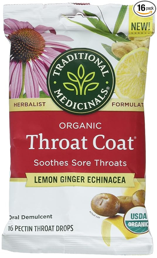 Traditional Medicinals Lemon Ginger Echinacea Lozenges, 16 Pieces (Pack Of 12) | Amazon (US)