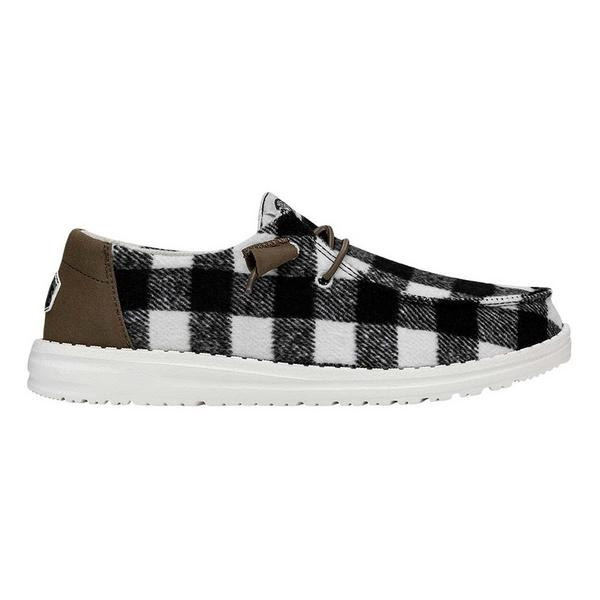 Women's HEYDUDE Wendy Buffalo Plaid Shoes Regular 6 White/Black | Scheels Sports