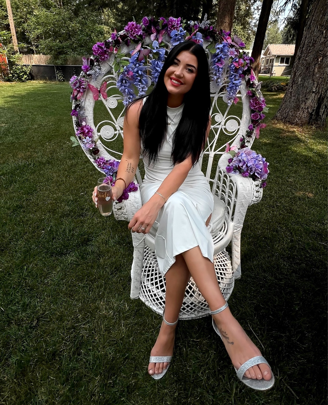 Bridal shower, wedding, white formal dress, sparkle shoes, gold jewelery

#LTKwedding