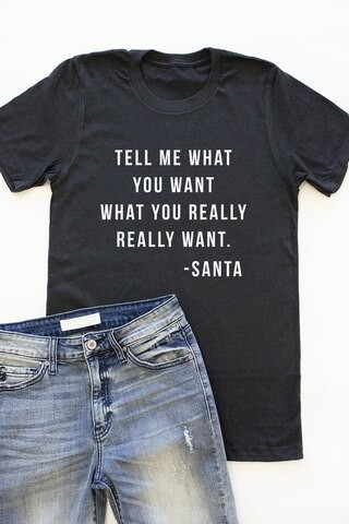 Tell Me What You Want Black Graphic Tee | The Pink Lily Boutique