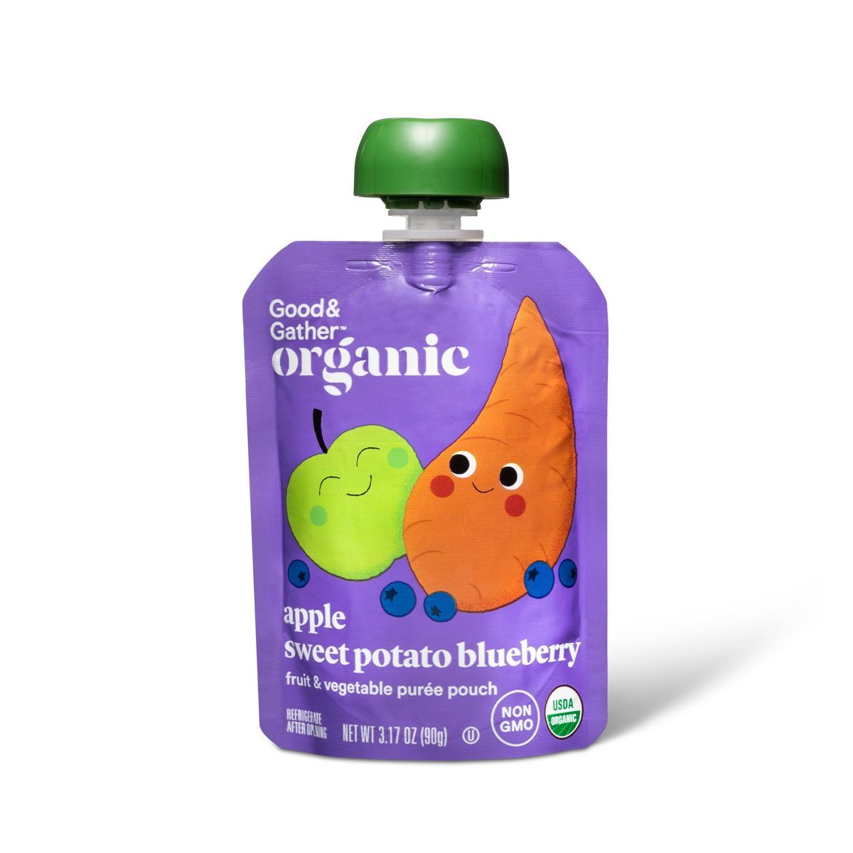 Organic Applesauce Pouches - Apple Sweet Potato Blueberry - 12ct - Good & Gather™ | Target