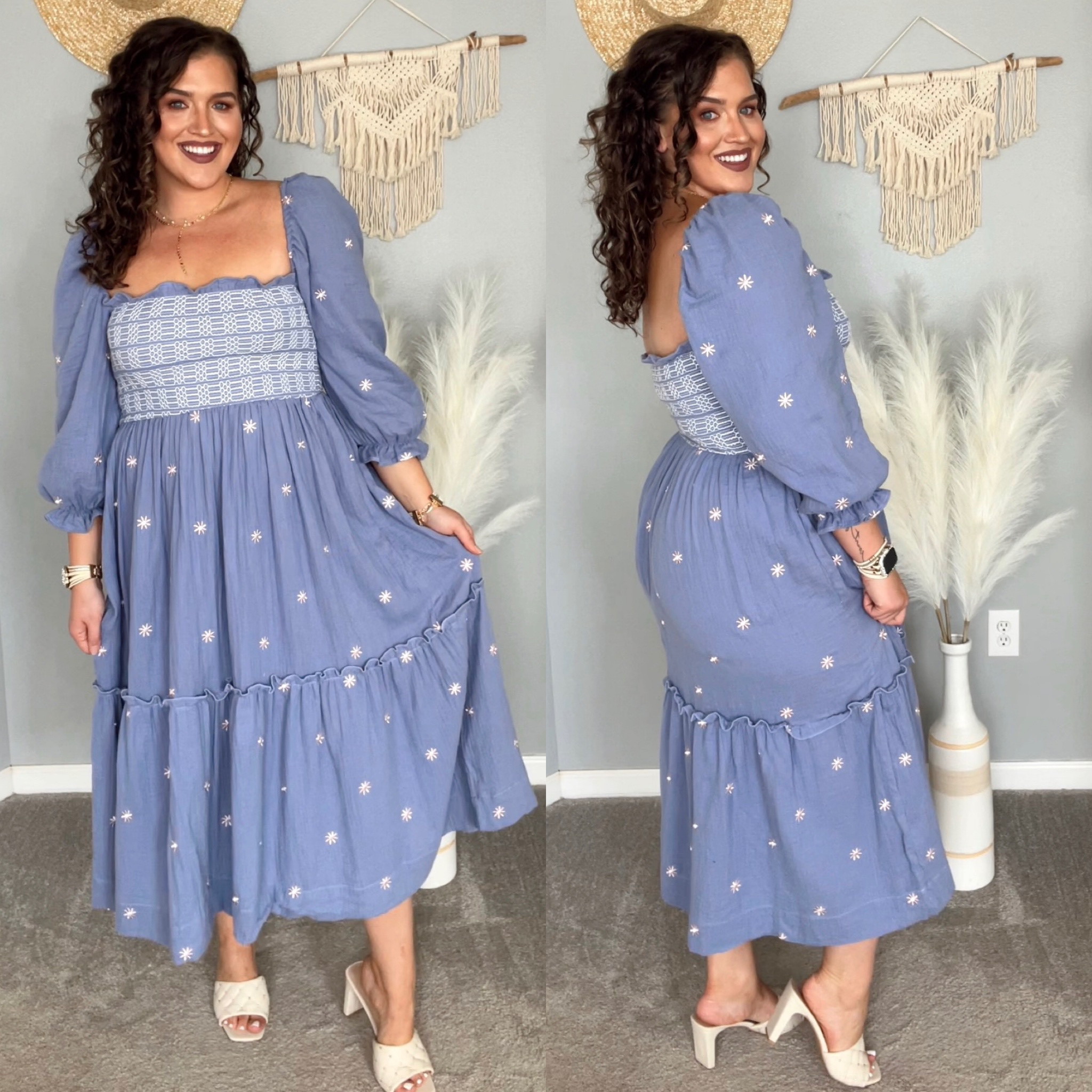 Midsize Amazon Free People lookalike maxi dress 👗🌸🩵 
Free People Dahlia Embroidered Maxi Dress $168 vs Amazon $30 
Size: L 
#midsizeoutfits #ootd #casualoutfits #everydaystyle #freepeople #amazonfashionfinds #styleinspo #fallstyle #maxidress #heels #accessories #familyphotos #wineryoutfit 

#LTKunder50 #LTKstyletip #LTKmidsize