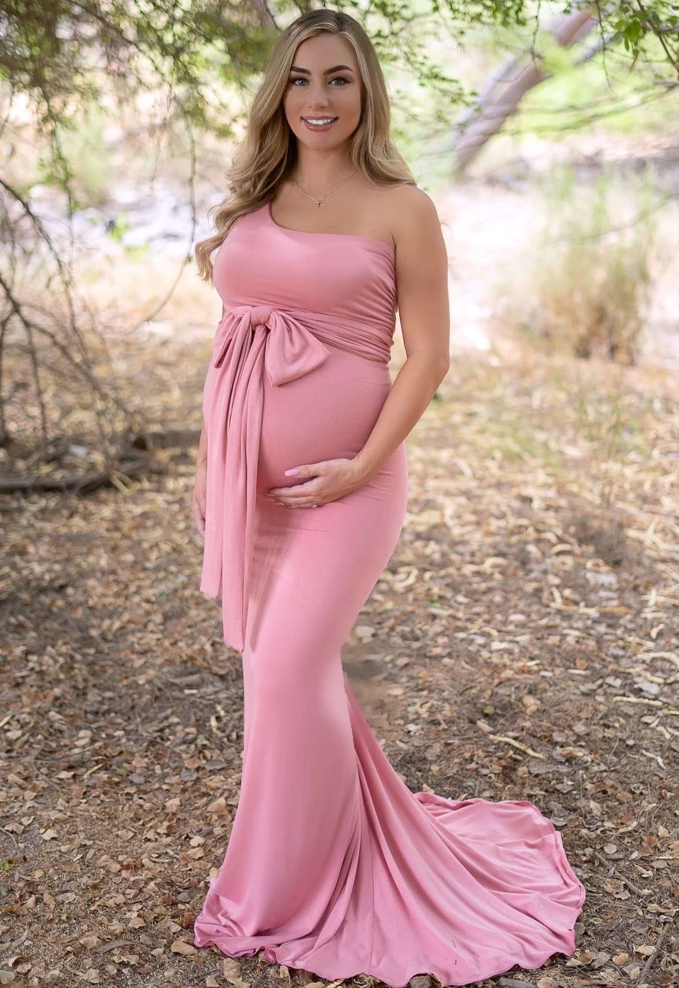 Flattering One Shoulder Maternity Gown - Sexy Mama Maternity | Sexy Mama Maternity