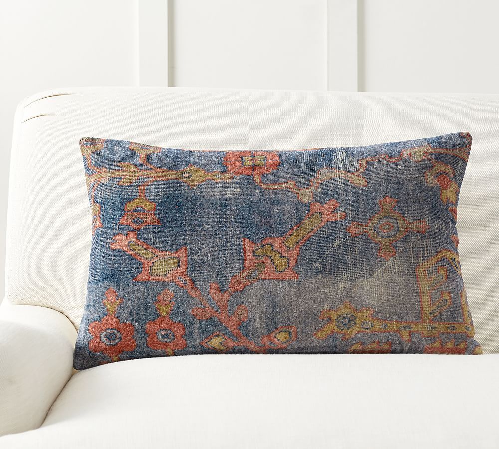 Dara Velvet Lumbar Pillow | Pottery Barn (US)