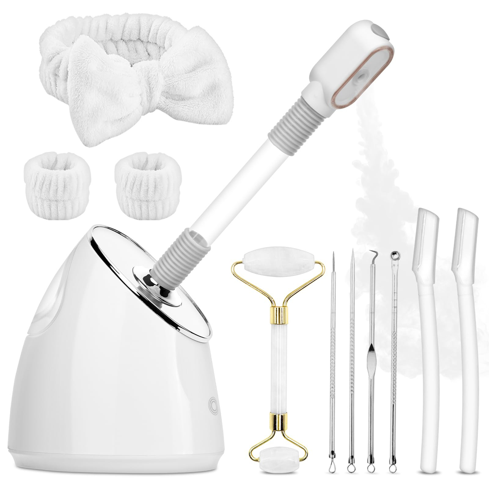Facial Steamer Spa Kit, Nano Ionic Face Steamer for Deep Cleaning Unclogs Pores, Warm Mist Humidi... | Amazon (US)