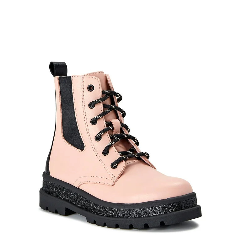 Wonder Nation Little Girl & Big Girl Gore Combat Boot, Sizes 13-6 | Walmart (US)