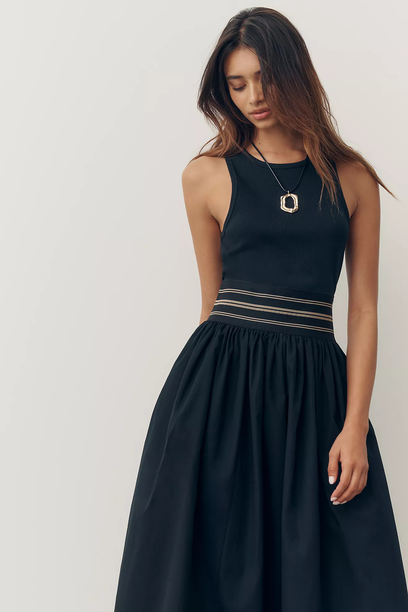 By Anthropologie Banded Twofer Midi Dress | Anthropologie (US)