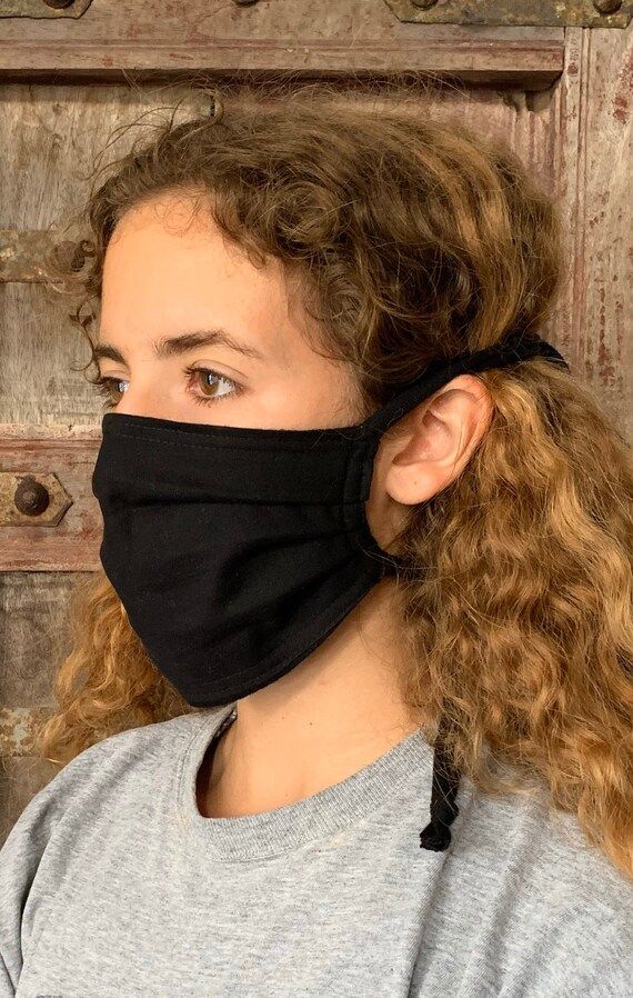 Reusable Cotton face mask-washable-allergy blocker-Black | Etsy (US)