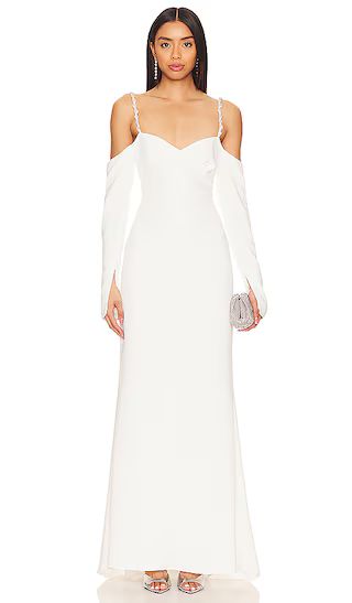 Dominique Off The Shoulder Gown in Snow White | Revolve Clothing (Global)