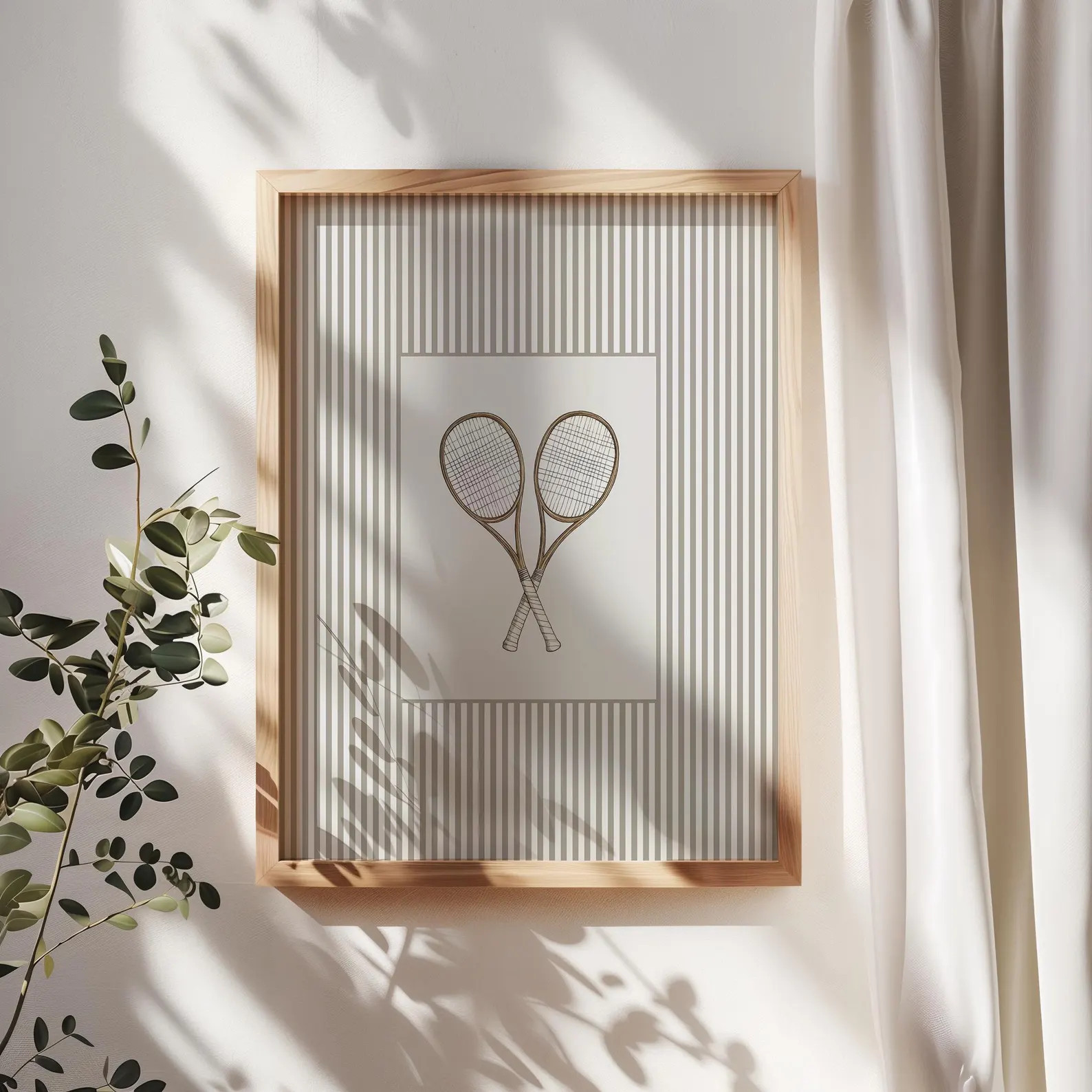 Tennis Racket Print | Vintage Style Illustration | Kids Room Tennis Printable | Office Decor | St... | Etsy (US)