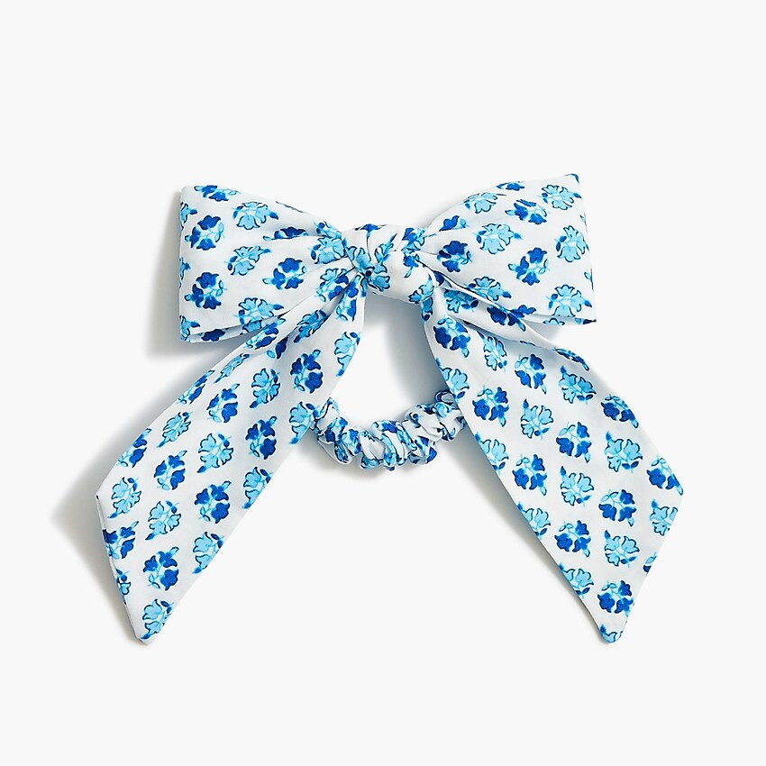 Mixed-plaid scrunchie with bow | J.Crew Factory