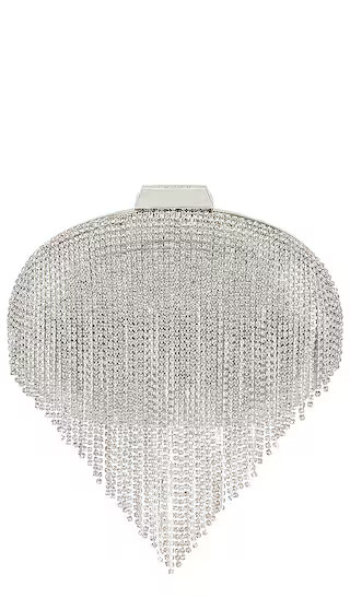 Bria Crystal Fringed Bag in Silver | Revolve Clothing (Global)