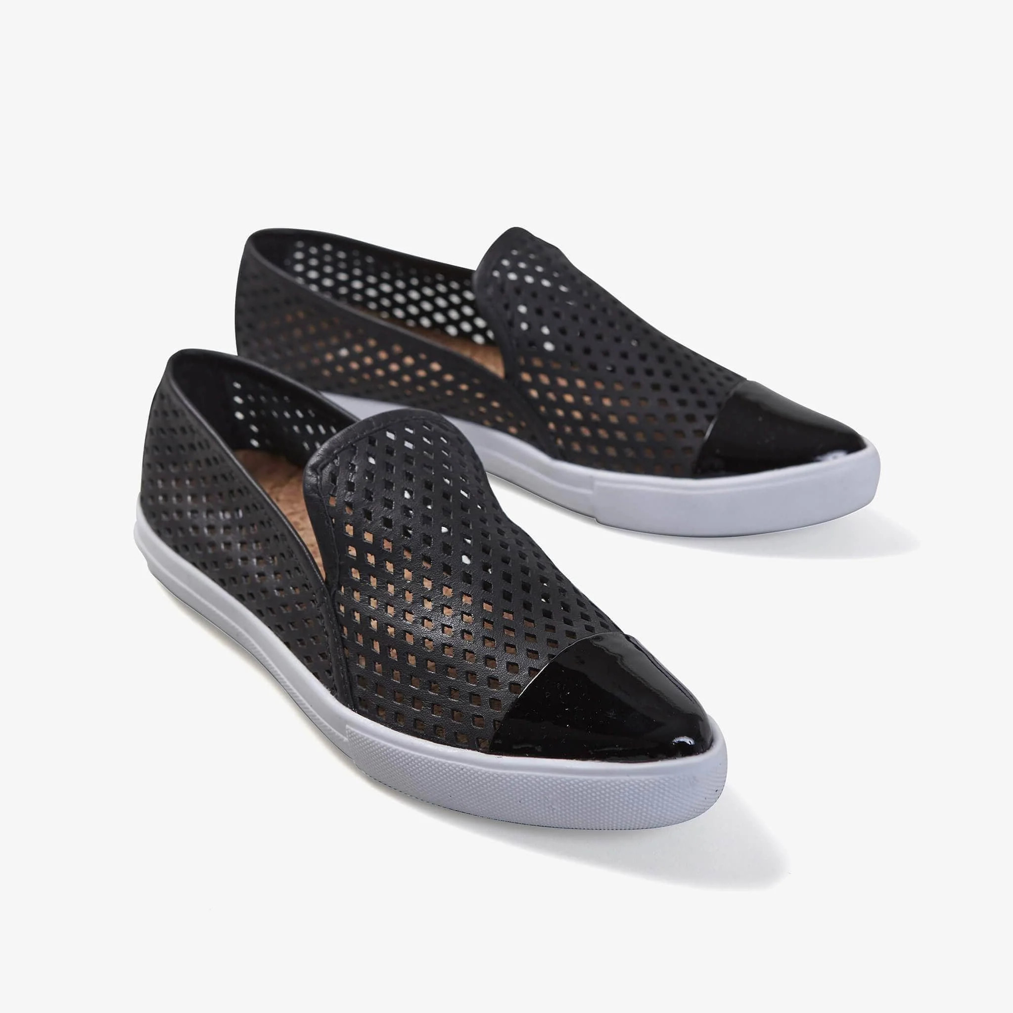 Jibs Slim Jet Black + Onyx | Bio Leather Slip-on Flats | Jibs LLC