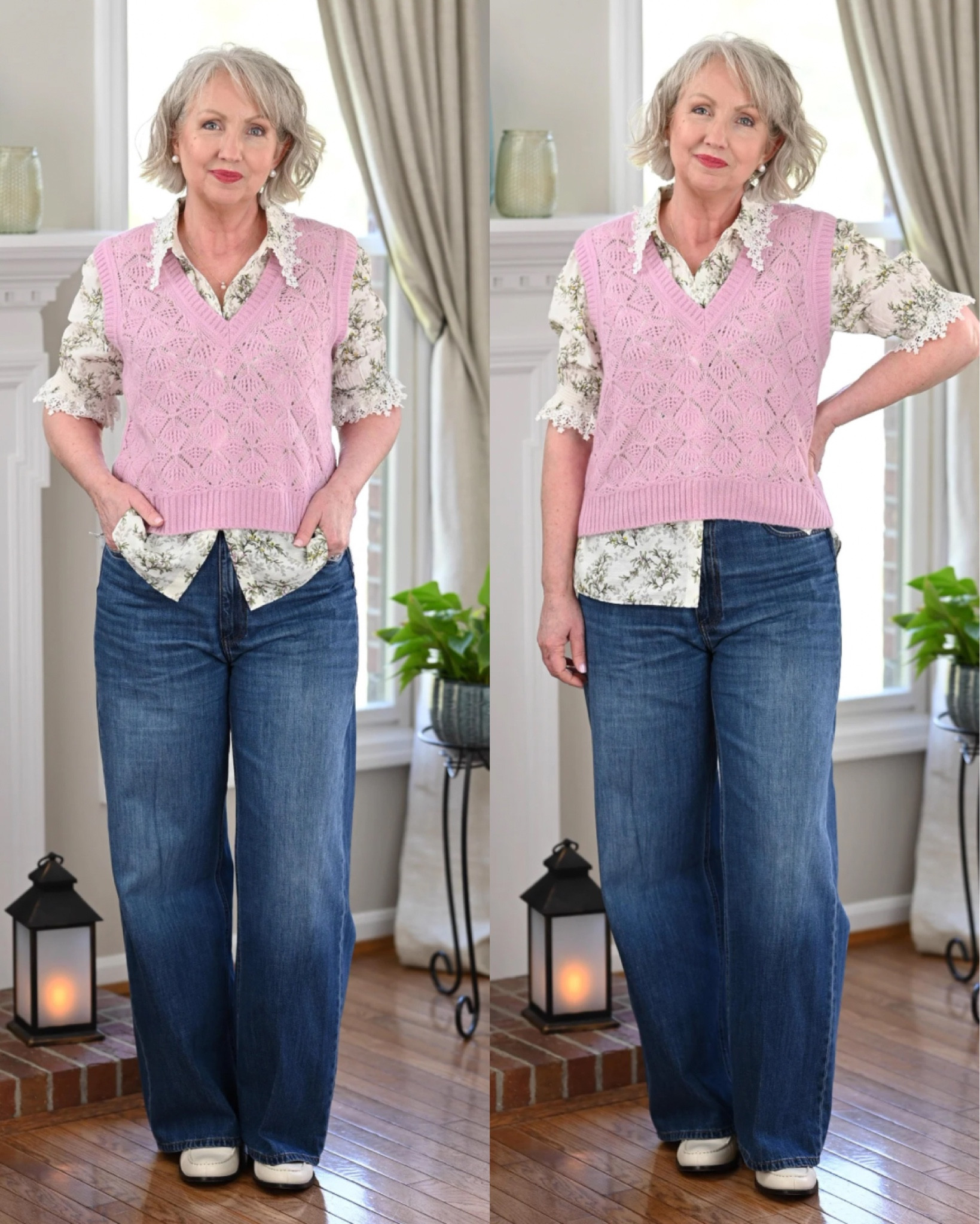 My ME+EM floral print blouse and cashmere sweater vest are perfect for spring! Everything runs TTS. @meandem #sponsored 

#LTKmidsize #LTKover40 #LTKstyletip