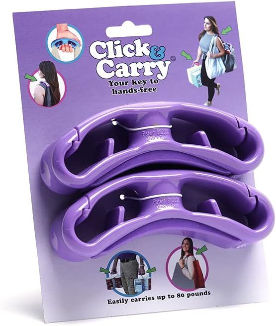 Click & Carry Grocery Bag Carrier as seen on Shark Tank with Soft Cushion Grip (Purple, 2-Pack) |... | Amazon (US)