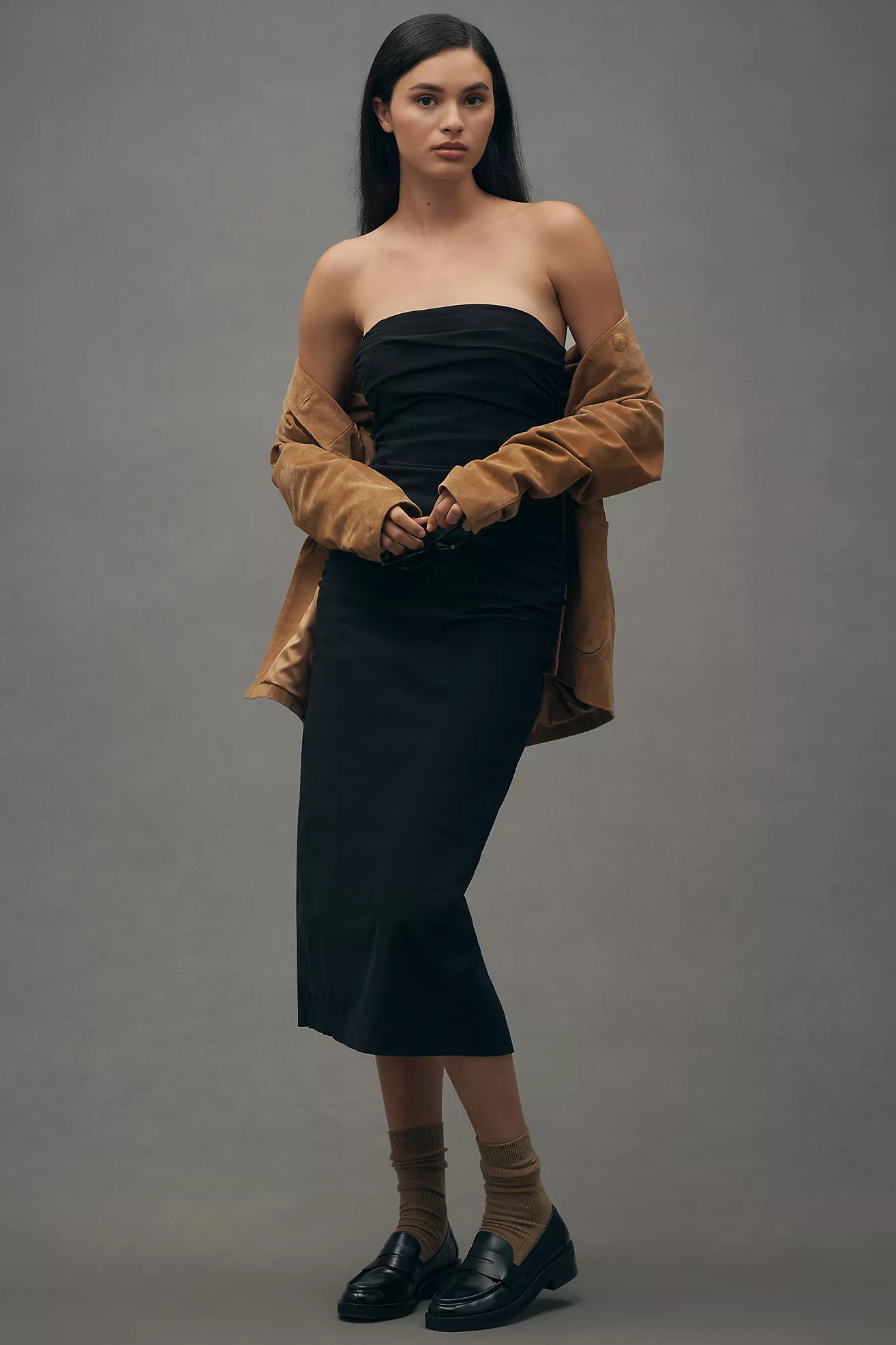 By Anthropologie Slim Strapless Ruched Dress | Anthropologie (US)