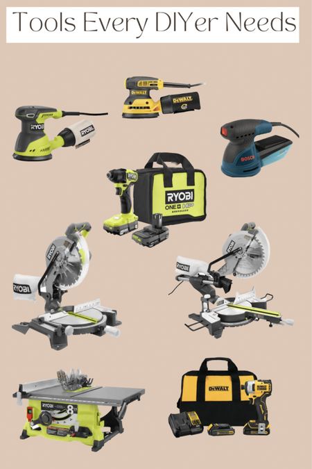 Tools to help you tackle those DIY projects! Hand sander, orbital sander, impact driver, drill, miter saw, table saw  

#LTKsalealert #LTKhome