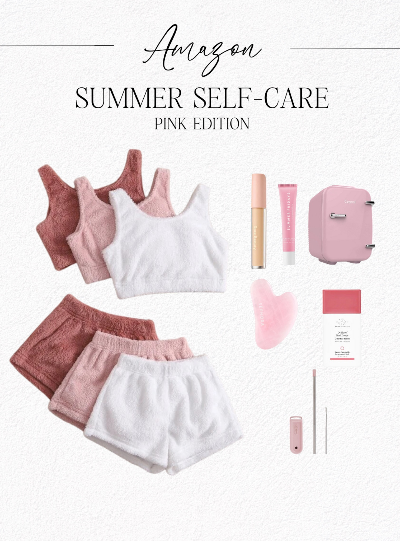 Summer Outfits | Summer Self-Care | Pink Aesthetic | Rare Beauty | Drunk Elephant | Amazon Finds 

#LTKGiftGuide #LTKstyletip #LTKbeauty