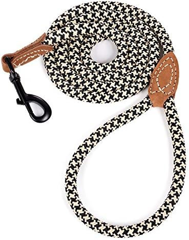 Mile High Life | Mountain Climbing Dog Rope Leash with Heavy Duty Metal Sturdy Clasp | Genuine Leath | Amazon (US)