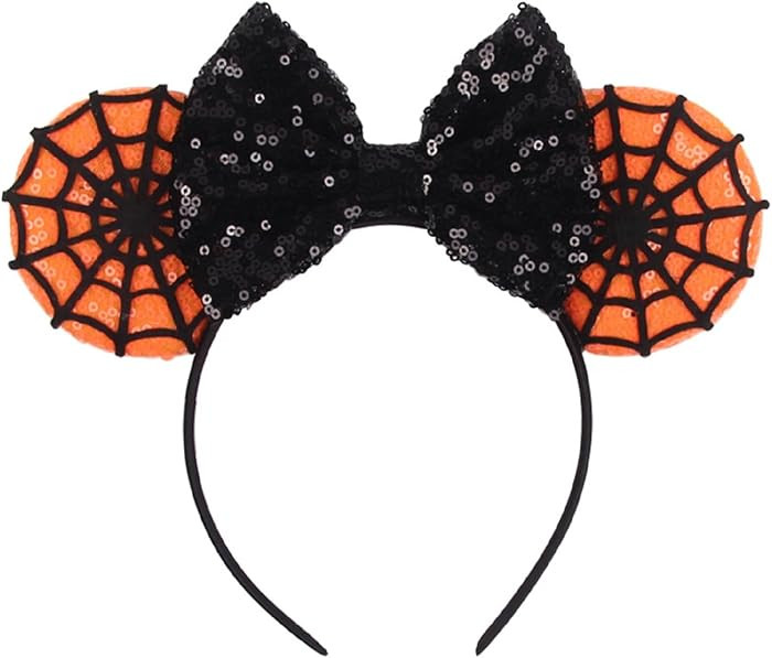 LSHDXD Halloween & Christmas Hairband, Hand-made Headband with Adjustable Mouse Ears, Glitter Seq... | Amazon (US)